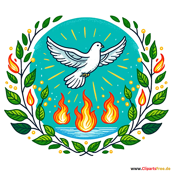 Clip Art zu Pfingsten mit Taube kostenlos