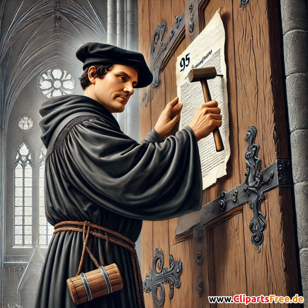 Illustration mit Martin Luther zum Reformationstag