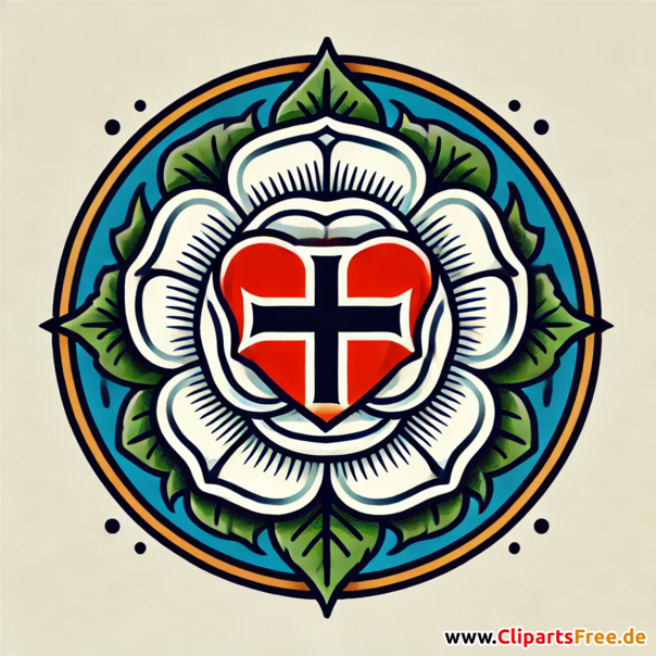 Martin Luther-Rose Illustration