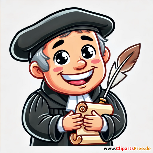 Martin Luther Clipart als Cartoon zum Reformationstag