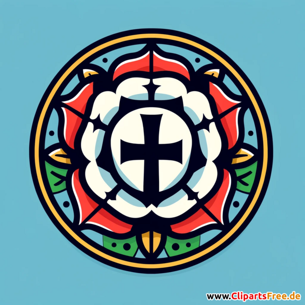 Martin Luther Rose Illustration