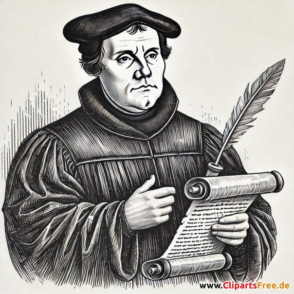 Zeichnung zum Reformationstag Martin Luther