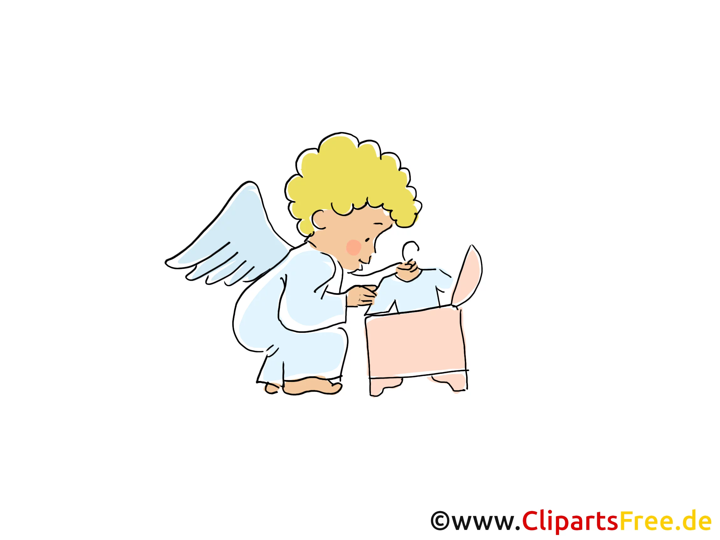 Karte zur Taufe, Clipart, Bild, Grafik, Cartoon, Illustration kostenlos