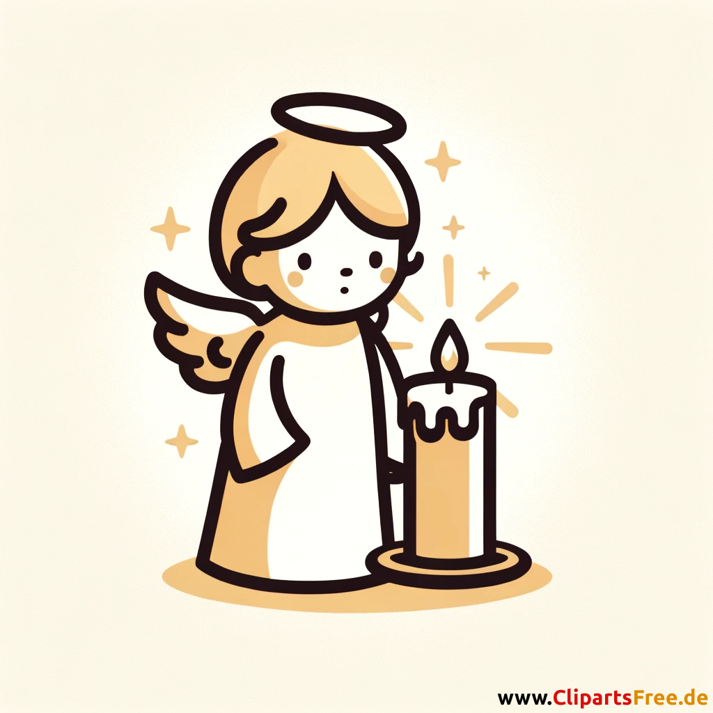 Engel und Kerze Illustration zum Totensonntag