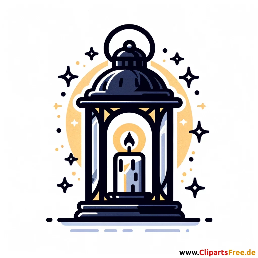 Laterne mit Kerze Clipart