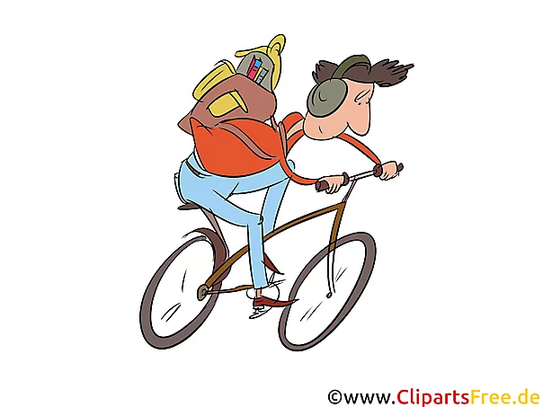 Bilder für Schule - Schüler auf dem Fahrrad