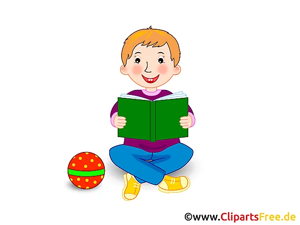 Buch lesen in der Schule Clip Art, Illustration, Bild