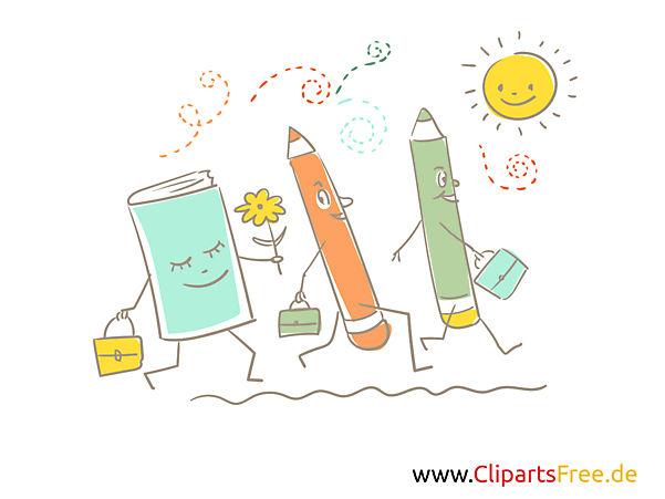 Boek en pennen - grappige illustraties voor school en KiGa Boek en pennen - grappige illustraties voor school en KiGa