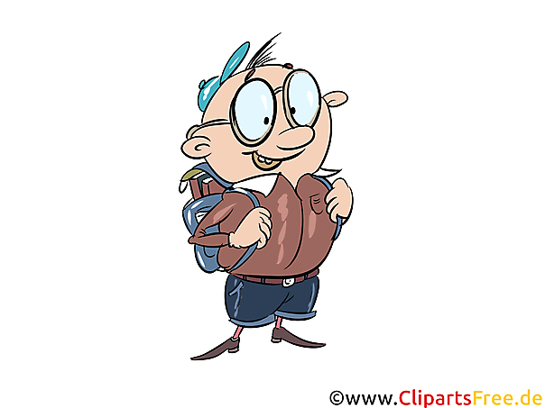 Clipart student met Rucksach gaat naar school Clipart student met Rucksach gaat naar school