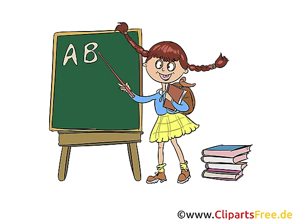 Schreibtafel, Kreidetafel in der Schule, Schulunterricht Clipart, Bild, Cartoon
