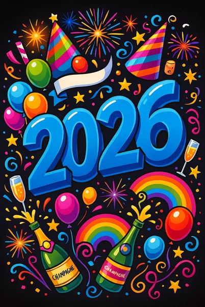 2026 E-Karte zum Silvester