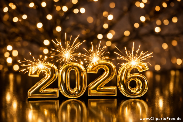 2026 goldene Zahlen zum Silvester PNG-Bild