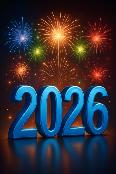 2026 Silvesterkarte zum Versenden