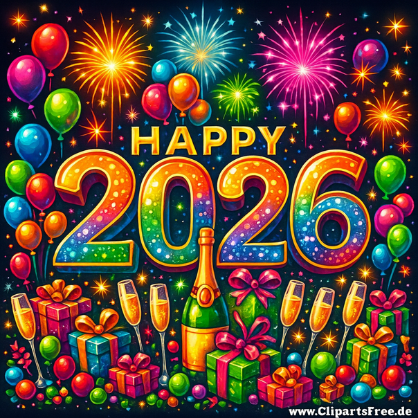 Frohes Neues Jahr 2026 Bild zum Verschicken