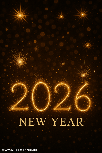 Schöne Glückwunschkarte zum Neujahr 2026