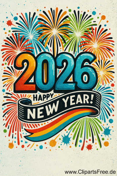 Zahl 2026 zum Silvester