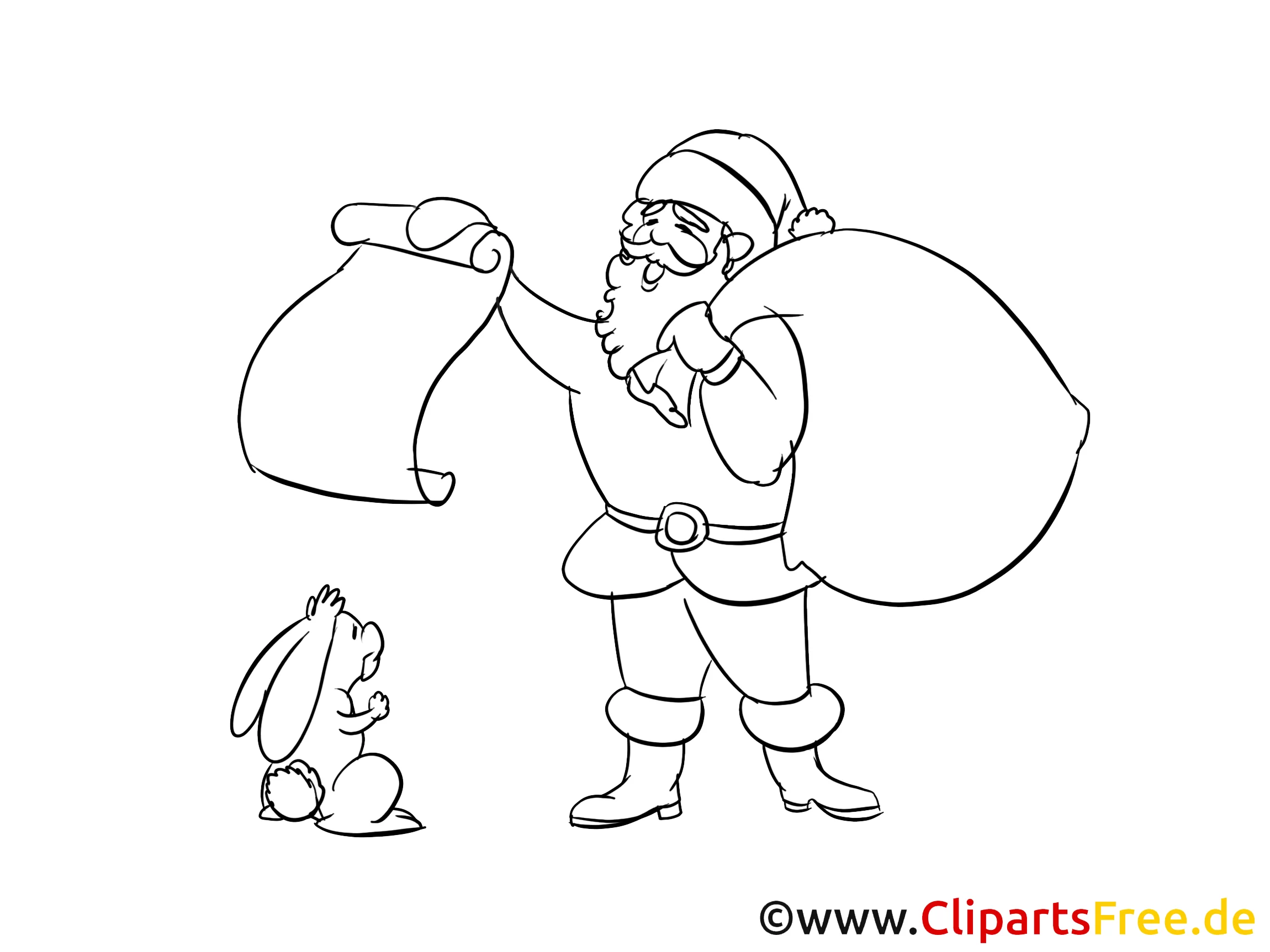 Free Coloring Sheet Santa Claus