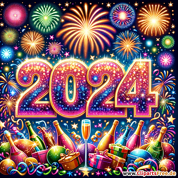 2024 Frohes Neues Jahr Clipart