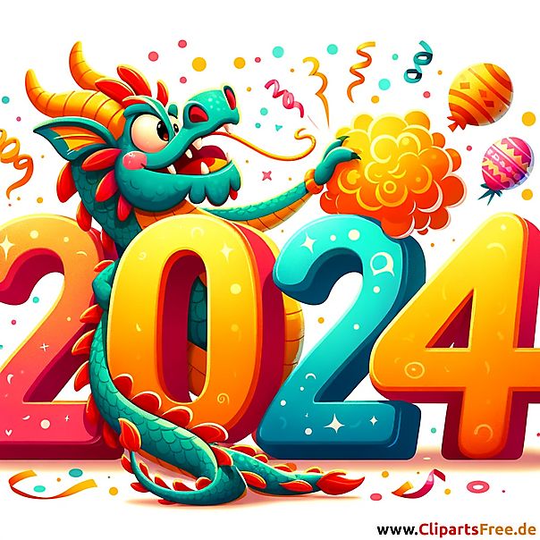 2024 Jahr des Drachens Clipart