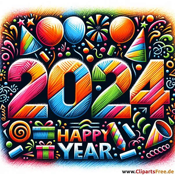 2024 Silvester - Bild zum Teilen in sozialen Netzwerken
