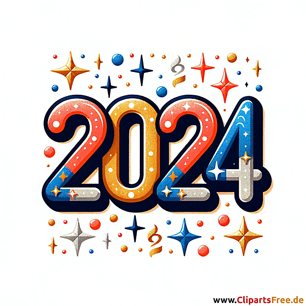 Clipart zum Neujahr 2024