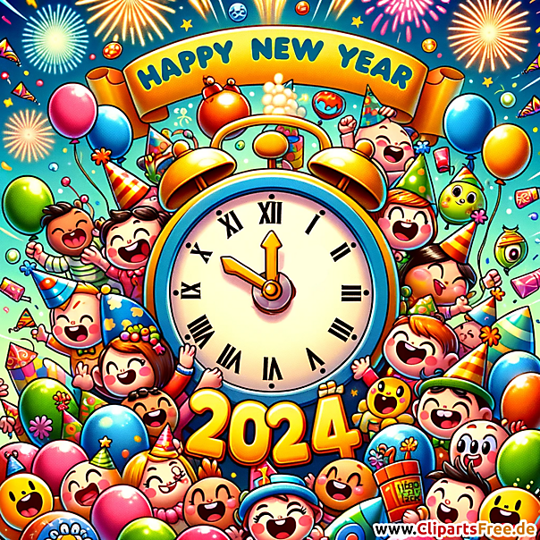 Frohes Neues Jahr 2024 Bild zum Verschicken