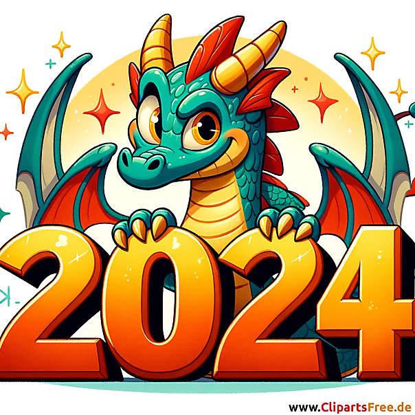Frohes Neues Jahr 2024 Year Of the Wood Dragon