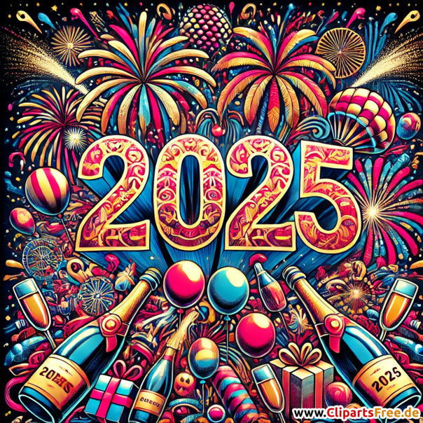 2025 Clipart Frohes Neues Jahr