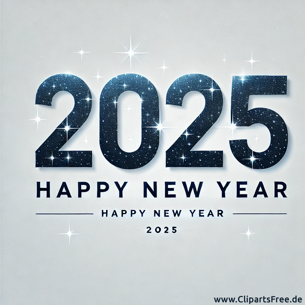 2025 Clipart zum Silvester