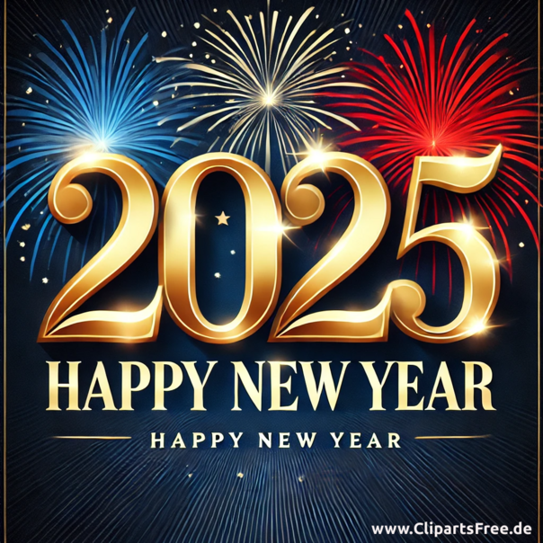 2025 Glückwunsch in Silvesternacht