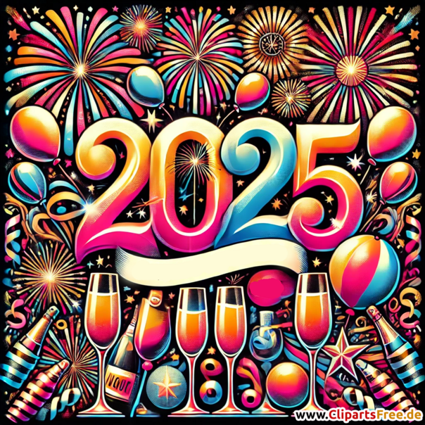 2025 Silvester - Bild zum Teilen in sozialen Netzwerken