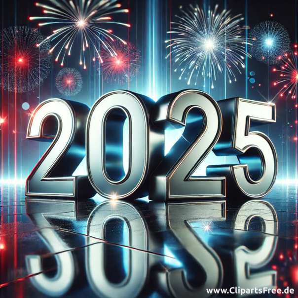 3D Illustration zum Neujahr 2025