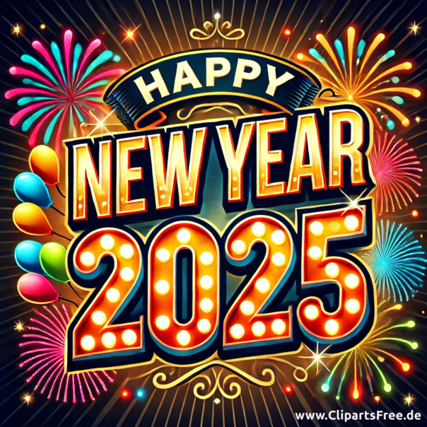 2025 Happy New Year Illustration, Bild. Clipart