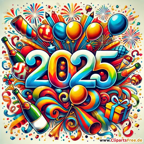 Cartoon Illustration zum Silvester 2025