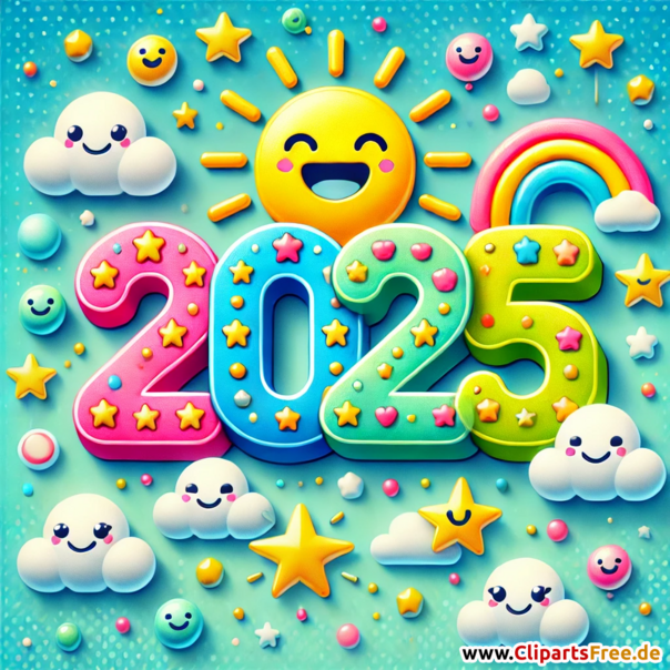 Frohes Neues Jahr 2025 Illustration