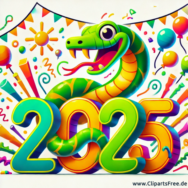 Neues Jahr 2025 Schlange Clipart
