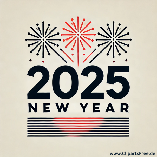 Neujahr 2025 Vintage Illustration