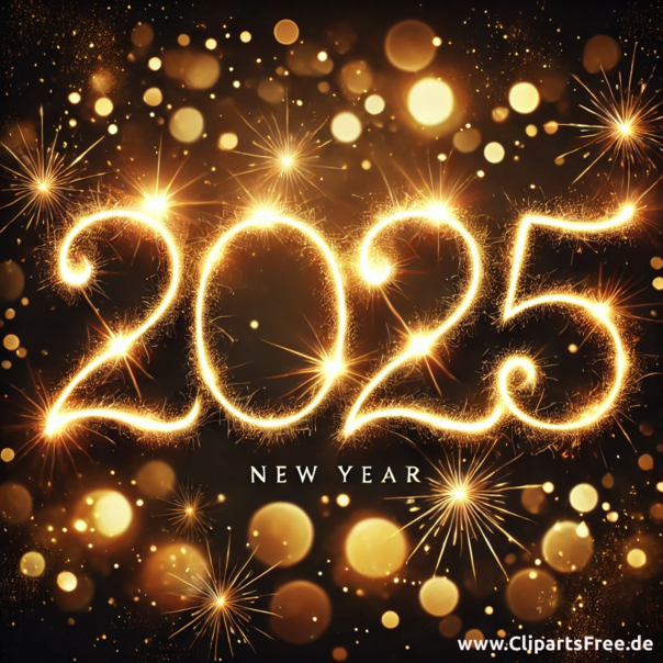 Schöne Glückwunschkarte zum Neujahr 2025