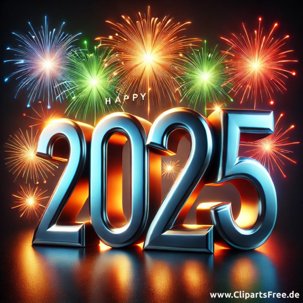 Silvester Clipart zum Neujahr 2025