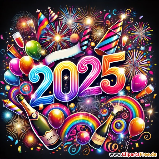 Tolles Neues Jahr 2025 Illustration