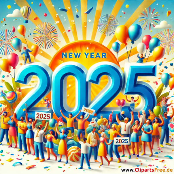 Zahl 2025 zum Silvester