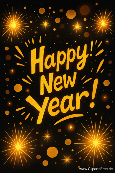 Grußkarte mit Text 'Happy New Year!'