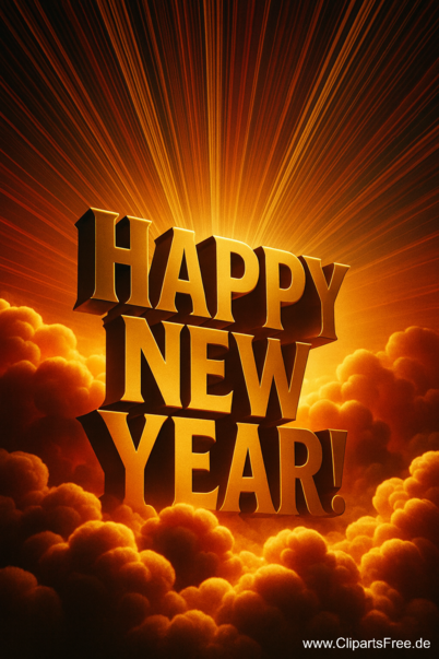 Happy New Year Glückwunsch zum Silvester