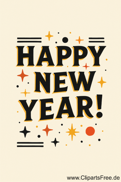 Karte zum Silvester 'Happy New Year!'