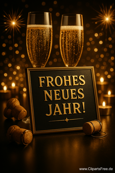 Frohes Neues Jahr edle Grusskarte zum Silvester