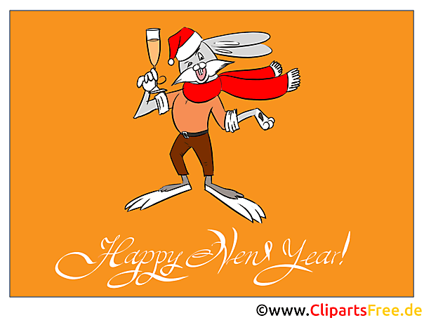 Grusskarten zu Silvester und Neujahr gratis