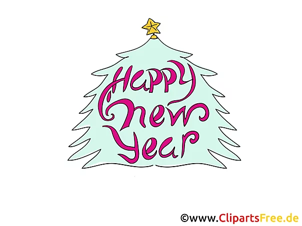 Kostenlose elektronische Grusskarte Happy New Year