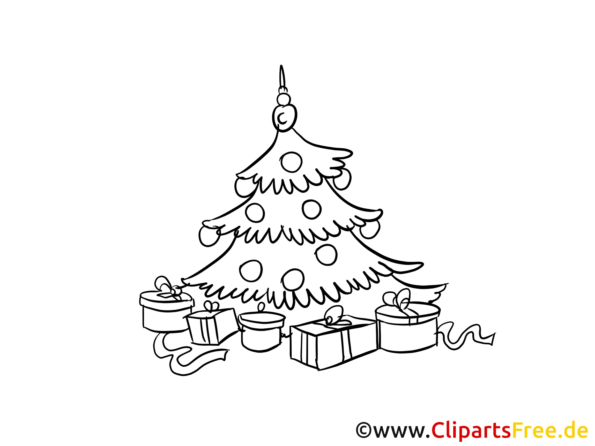 O Tannenbaum Ausmalbild zu Weihnachten und Silvester