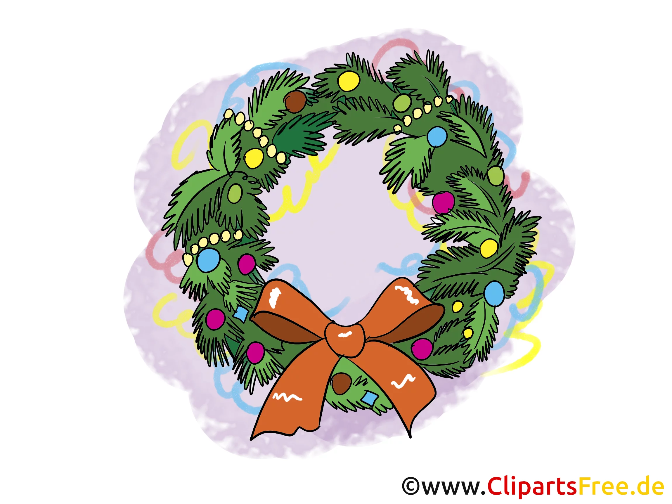 Weihnachtskranz Clipart, Bild, Cartoon gratis