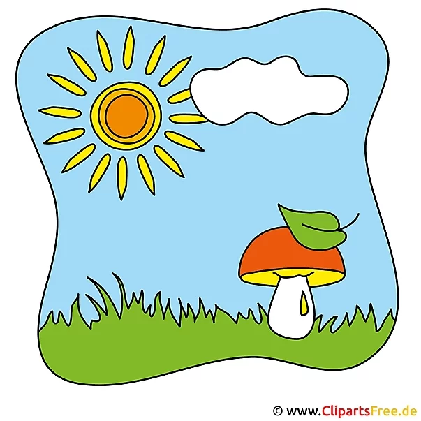 Pilz auf dem Feld Clipart - Kostenlose Bilder zum Sommer